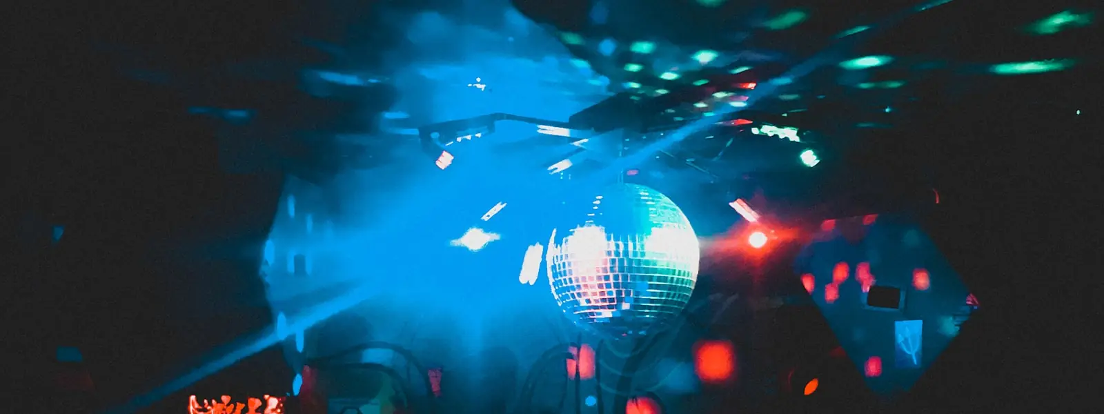 A mirrorball at night