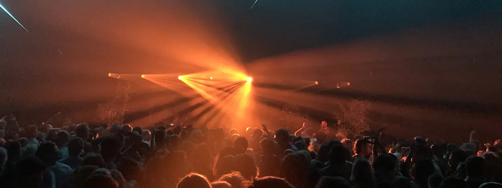 A club interior lit in blue